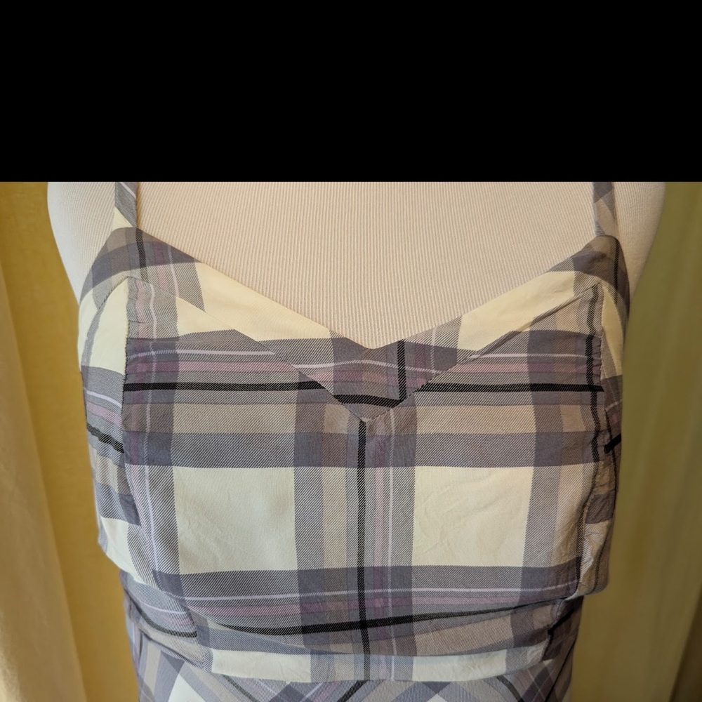 Old Navy Plaid Dress - Purple and Cream